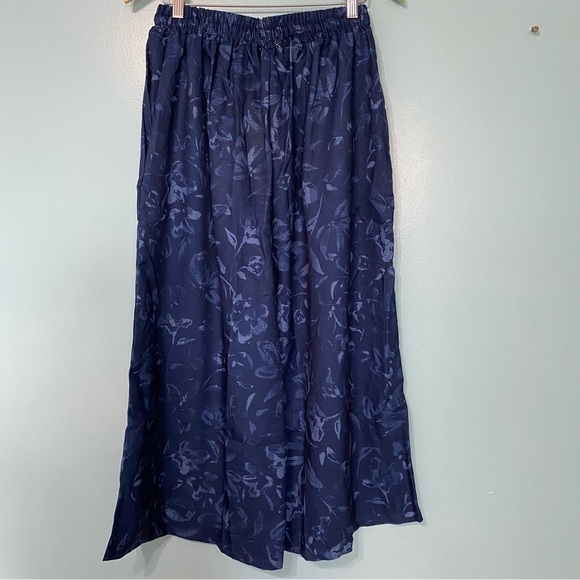 Floral Wide Leg Pants - Blue - Picture 8 of 9